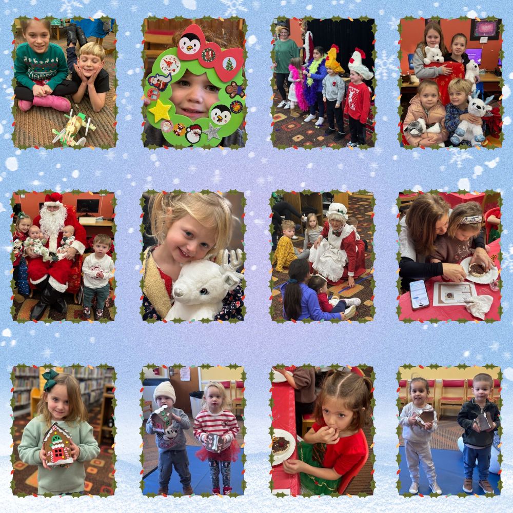 Collage for images from children's programs for the month of December